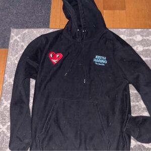 Men’s Keith Haring graphic hoodie black large